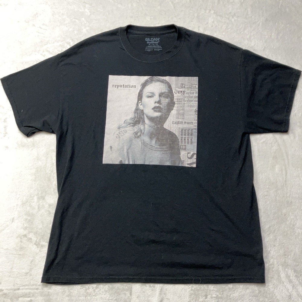 Taylor Swift Reputation Tour Album Cover Black Cotton T-Shirt Adult‎ Size XL
